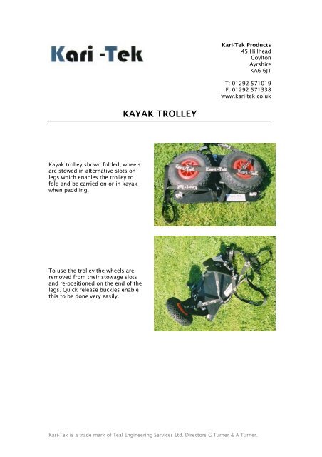 KAYAK TROLLEY Kari Tek