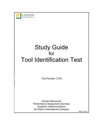 Tool Identification (Test 2793) - Edison International
