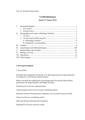 Schriftenverzeichnis - Max-Planck-Institut für ausländisches und ...