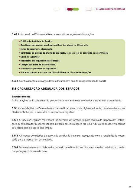 Manual da qualidade de serviÃ§os : ensino da conduÃ§Ã£o - Imtt