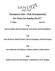 Champions Club Tee Times For Sunda ... - Sandia Golf Club