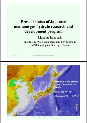 Present status of Japanese methane gas hydrate research ... - CCOP