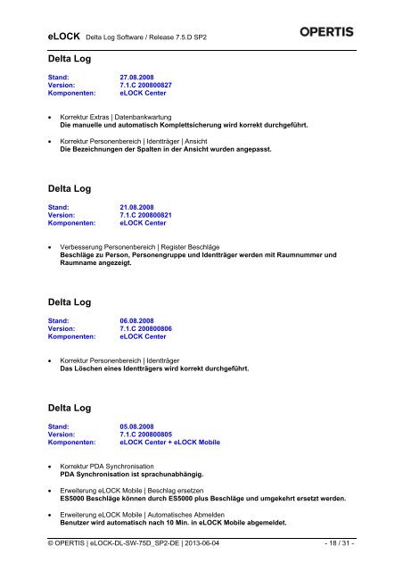 Delta Log eLOCK Center 7.5.D SP2