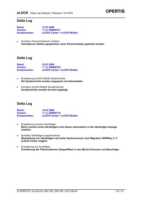 Delta Log eLOCK Center 7.5.D SP2