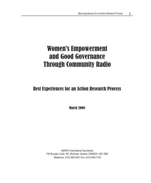 Women's Empowerment and Good Governance Through - amarc