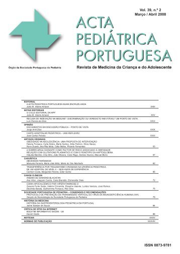 Acta Ped Vol 39 N 2:Acta Ped Vol 39 N 2 - Sociedade Portuguesa ...