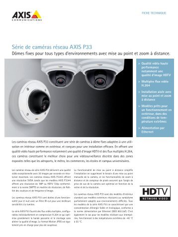 Fiche AXIS P3344 /V /VE - Cisdec