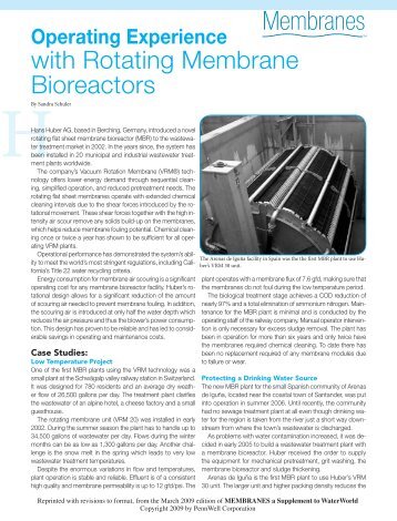 with Rotating Membrane Bioreactors - Hans Huber AG