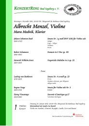 Albrecht Menzel, Violine - Konzertring Bad Segeberg