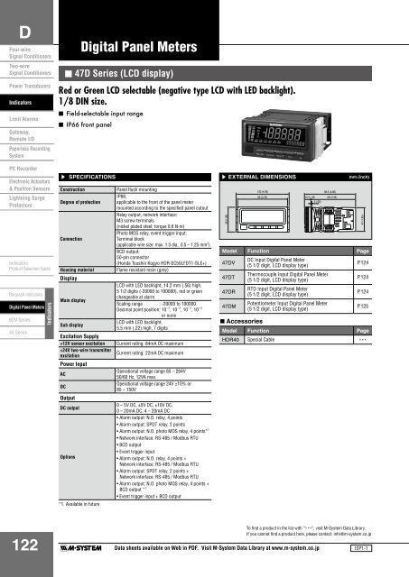 Digital Panel Meters - M-System