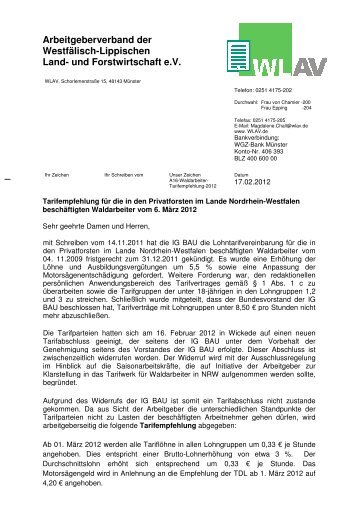 Tarifempfehlung vom 06.03.2012 - Arbeitgeberverband der ...