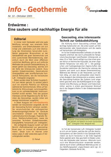 Geocooling, eine interessante Technik zur ... - Geothermie