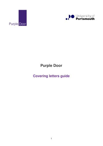 Covering letters guide - University of Portsmouth