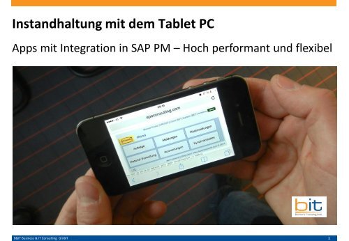 Mobile Instandhaltung mit dem Tablet PC bzw. iPad / IOS