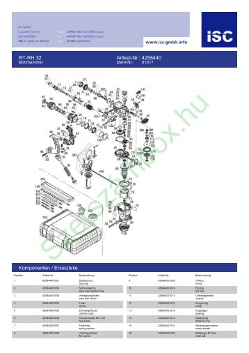 RT-RH 32 Artikel-Nr.: 4258440 Komponenten / Ersatzteile