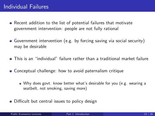 Public Economics Lectures Part 1: Introduction