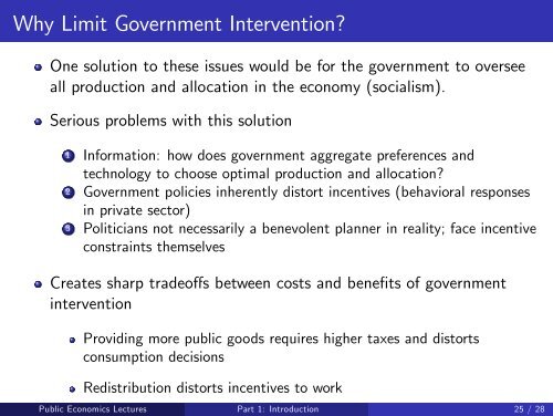 Public Economics Lectures Part 1: Introduction