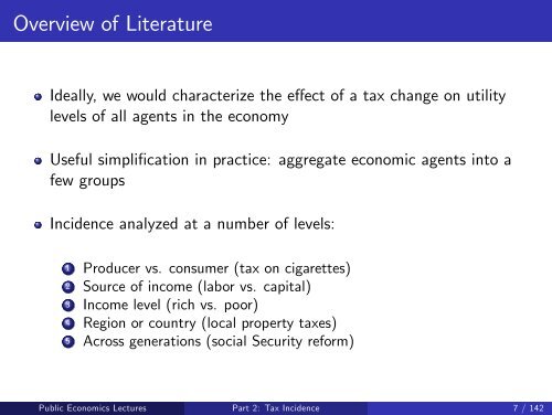 Public Economics Lectures Part 1: Introduction
