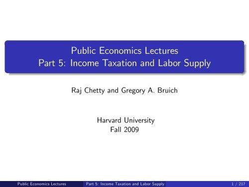 Public Economics Lectures Part 1: Introduction