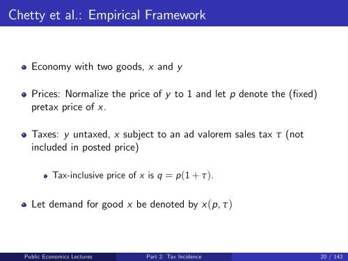 Public Economics Lectures Part 1: Introduction