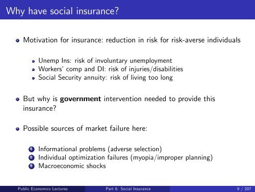 Public Economics Lectures Part 1: Introduction