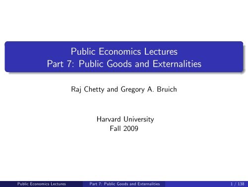 Public Economics Lectures Part 1: Introduction