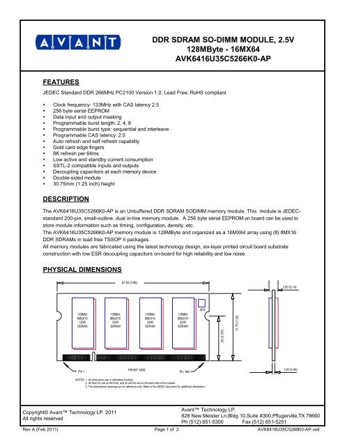 AVK6416U35C5266K0 - Avant Technology