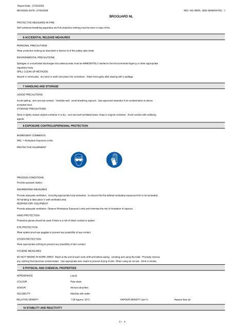 SAFETY DATA SHEET BROGUARD NL - Flint Hire & Supply