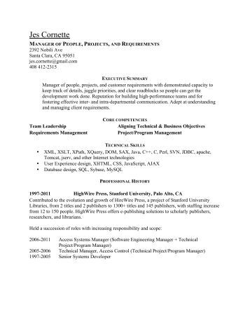 Stanford resume format