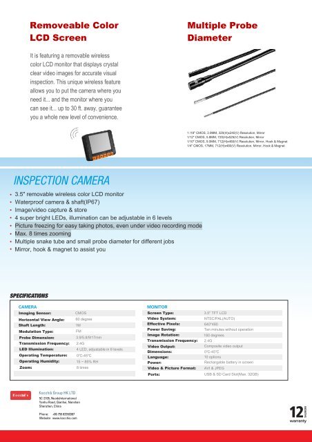 Inspection Camera System Model: AV7810