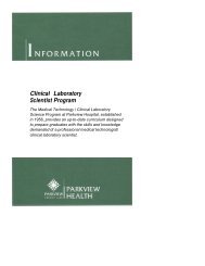 CLS program bulletin - Parkview Health Laboratory