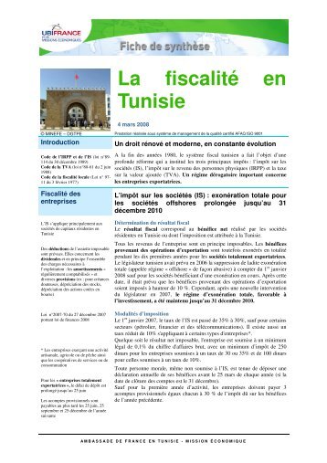 La Fiscalité en Tunisie
