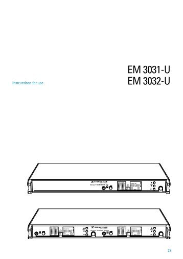 Sennheiser EM3032 user manual - Talamas