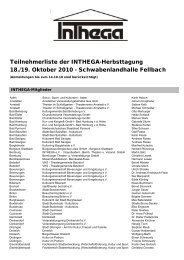 Teilnehmerliste Homepage - Inthega