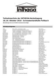 Teilnehmerliste Homepage - Inthega