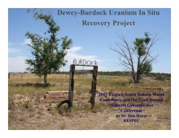 Dewey-Burdock Uranium In Situ Recovery Project - South Dakota ...