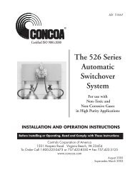 Triple Stage CGA-350 Concoa 526 Series Switchover System CGA-580 