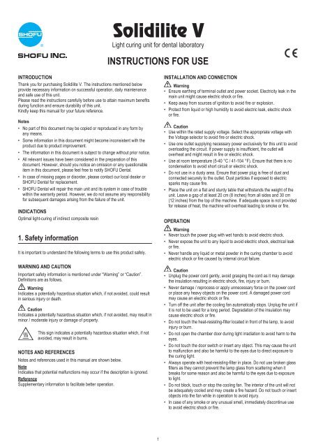 Solidilite V Instructions For Use - SHOFU Dental GmbH