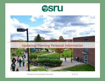 How to View/Update your Personal Information - Slippery Rock ...