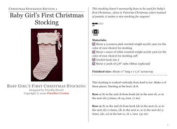 Baby Girl's First Christmas Stocking - Priscilla's Crochet