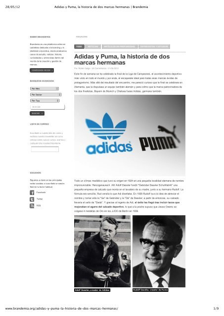 Adidas y Puma: la historia de dos marcas hermanas - brandSmith