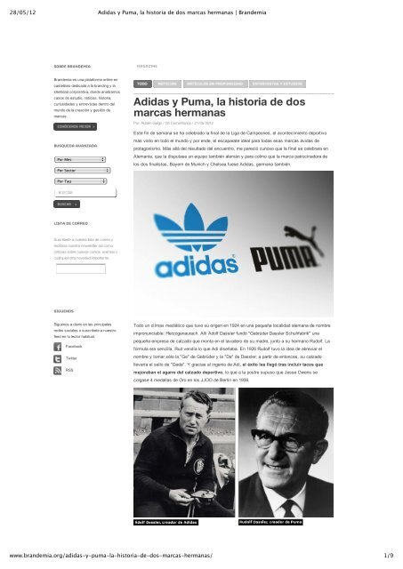 Adidas y puma cheap historia