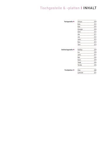 Tischgestelle & -platten | INHALT
