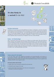 Flyer zum Handy-Recycling - Deutsche Umwelthilfe eV