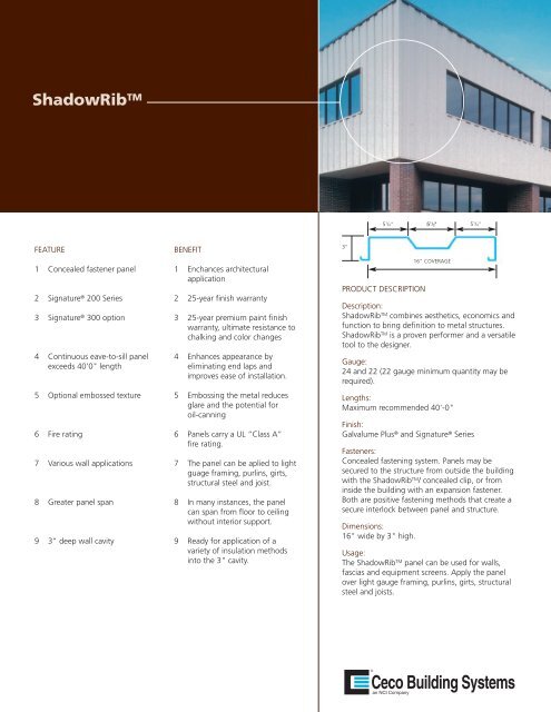 ShadowRib - Ceco Building Systems