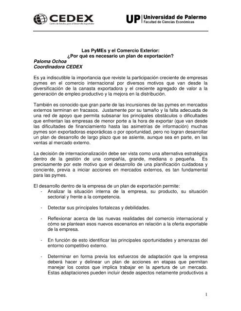 1 Las PyMEs y el Comercio Exterior: Â¿Por quÃ© es necesario un plan ...