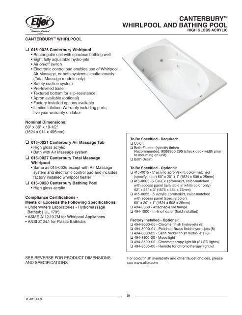 Spec Sheet Eljer