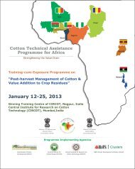 Cotton Technical Assistance Programme for Africa - Central Institute ...