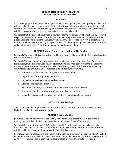 Faculty Handbook - Fairmont State University