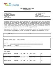 Lost Baggage Claim Form - Air Seychelles